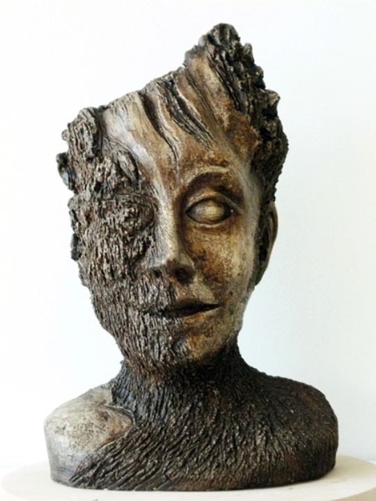 Sculpture intitulée "10-someone-gres-cui…" par Jocelyne Violet, Œuvre d'art originale