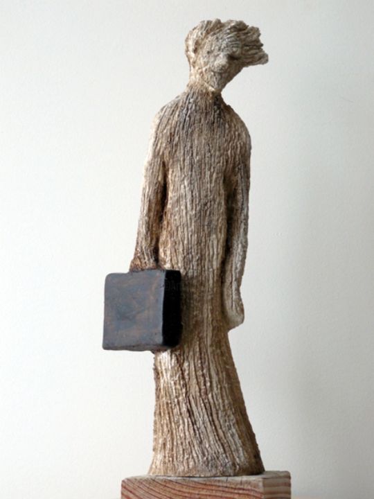 Sculpture intitulée "11-stand-by-gres-cu…" par Jocelyne Violet, Œuvre d'art originale