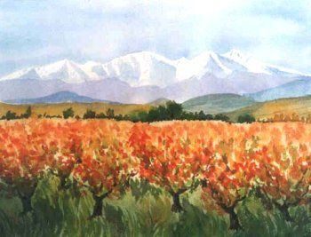 Peinture intitulée "le Canigou en autom…" par Jocelyne Clerge, Œuvre d'art originale,
