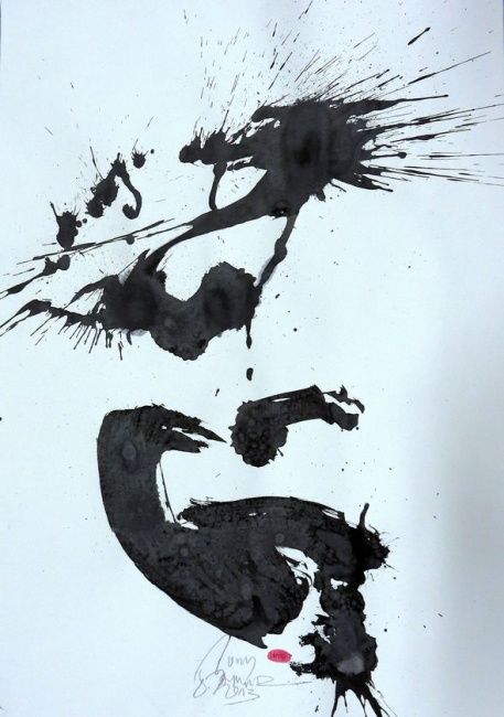 Malerei mit dem Titel "OKURO 6 (Fotokarton…" von Jodd, Original-Kunstwerk, Öl