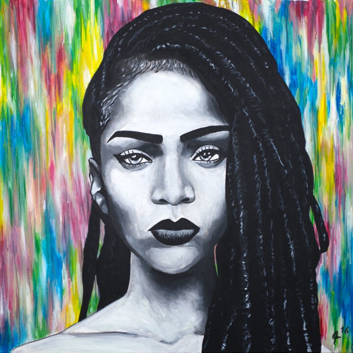 Painting titled "RIRI" by Jodenni, Original Artwork, Acrylic