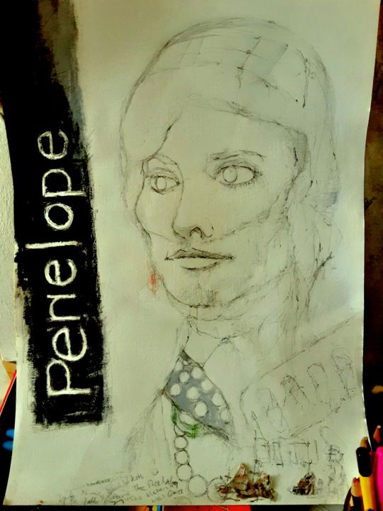 Painting titled "Penelope" by Jordyw, Original Artwork, Chalk