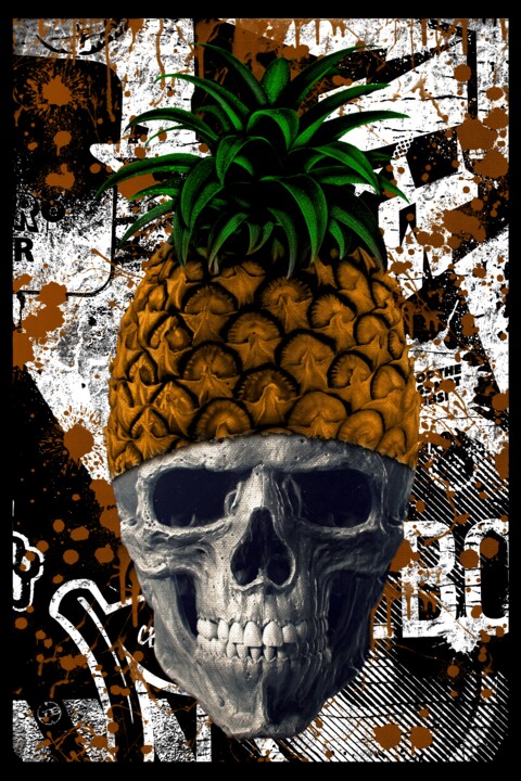 印花与版画 标题为“Skullipienapple” 由Joe Baxxter, 原创艺术品, 数字打印