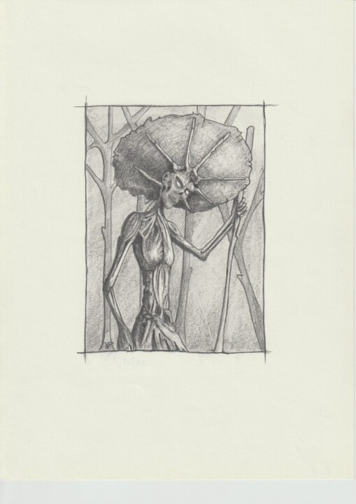 Dessin intitulée "Reine 03" par Joe Danielo, Œuvre d'art originale, Crayon