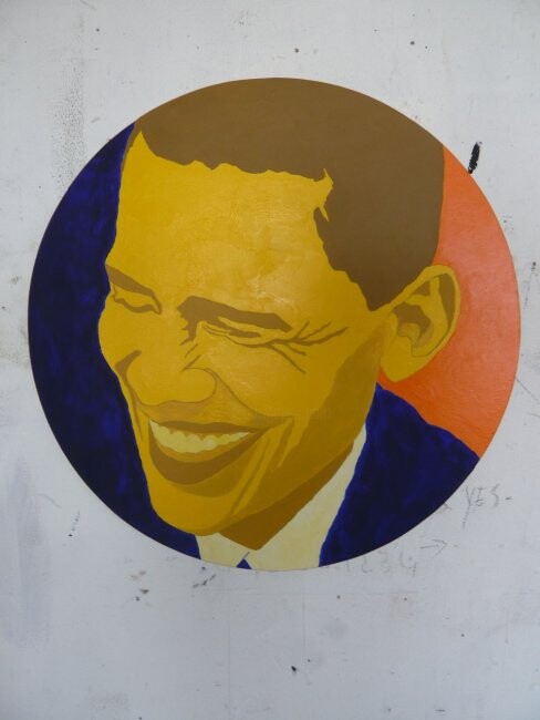 Painting titled "OBAMA" by Joe Johnson, Original Artwork, Oil