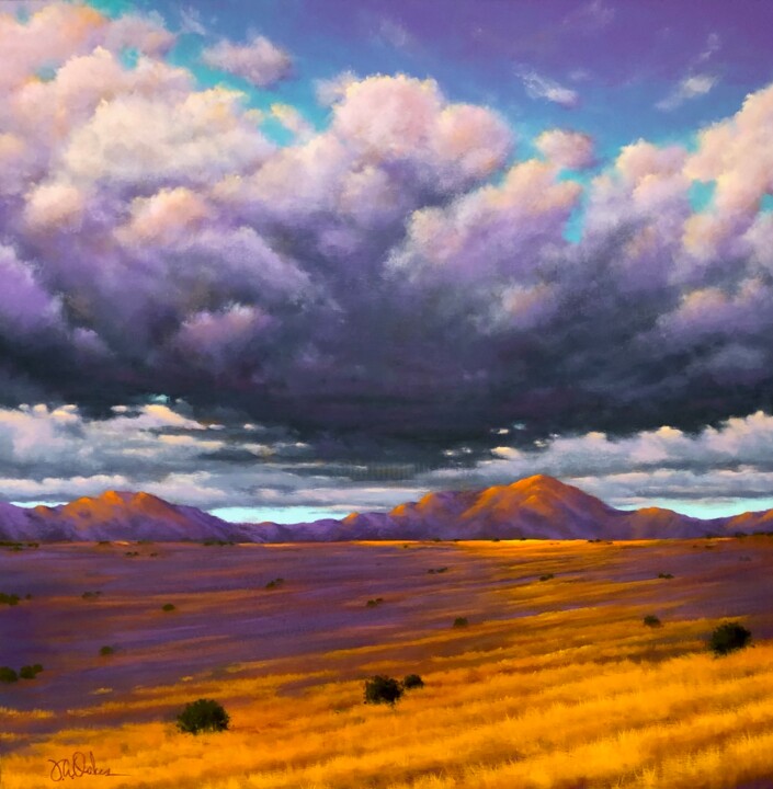 Painting titled "Storm's Edge" by Joe A. Oakes, Original Artwork, Acrylic Mounted on Wood Stretcher frame