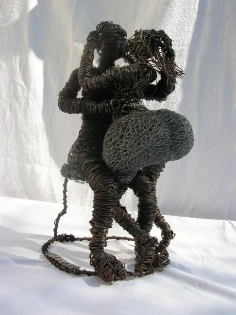 Sculpture titled "Lovers C." by Joe Big-Big, Original Artwork, Metals