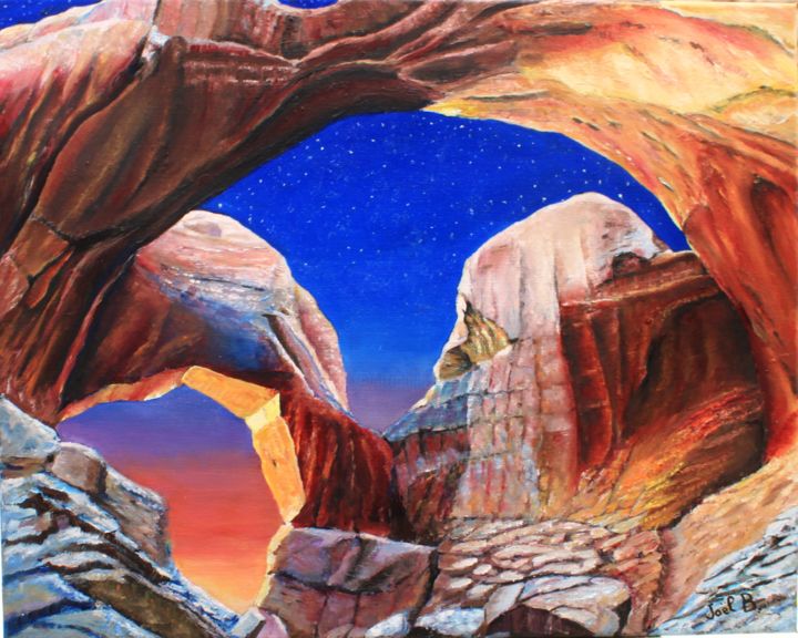 Painting titled "Arches" by Joel Brossat, Original Artwork, Oil