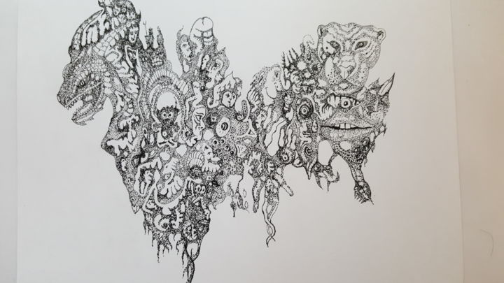 Drawing titled "chaos.jpg" by Wandering, Original Artwork, Other