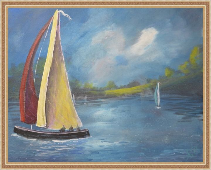 Malarstwo zatytułowany „sailboat-004.jpg” autorstwa Joe La Bianca, Oryginalna praca