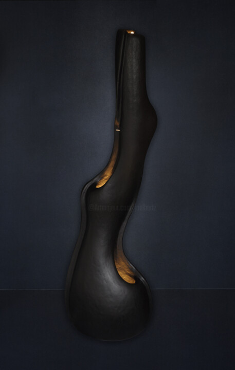 Design titled "Stalagmite noire" by Joël Bartz, Original Artwork, Luminaire