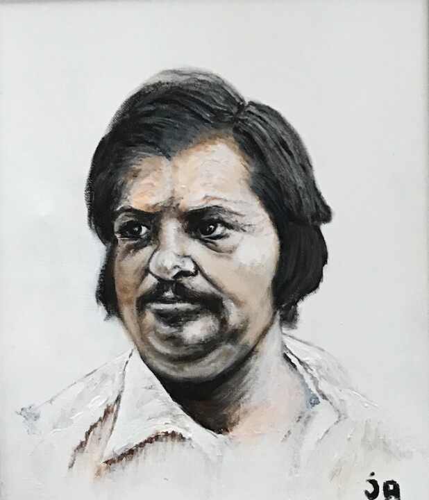 Painting titled "Balzac portrait" by Joele Ardans, Original Artwork, Acrylic