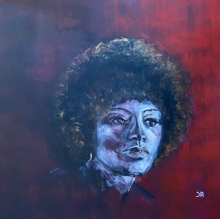 Painting titled "Angela Davis 2" by Joele Ardans, Original Artwork, Acrylic