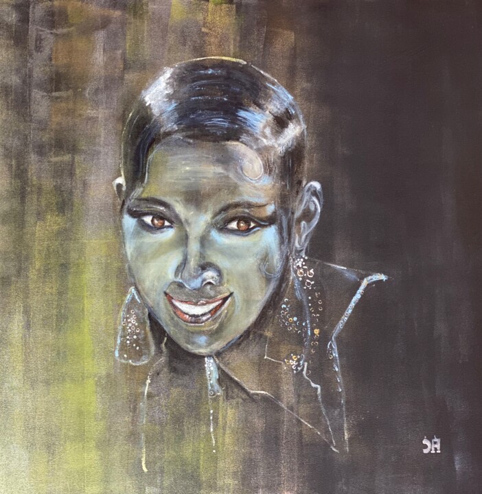 Pintura intitulada "Joséphine Baker" por Joele Ardans, Obras de arte originais, Acrílico