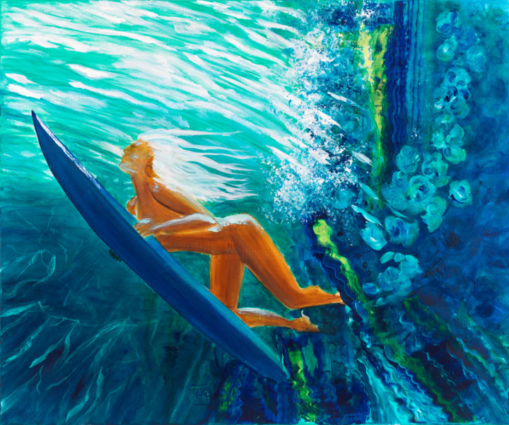 Malerei mit dem Titel "Amore" von Joelle Kem Lika, Original-Kunstwerk, Acryl