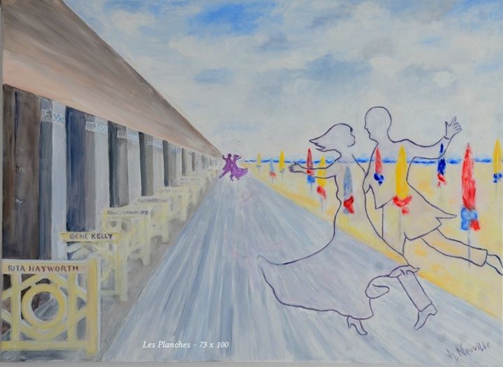 Peinture intitulée "les-planches-73x100…" par Jlneuville, Œuvre d'art originale, Huile