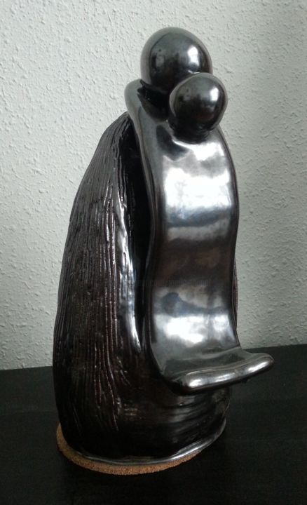 Sculpture titled "mere enfant" by Joëlle Thanel, Original Artwork, Ceramics