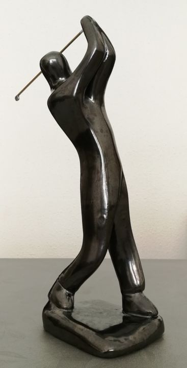 Sculpture titled "golfeur" by Joëlle Thanel, Original Artwork