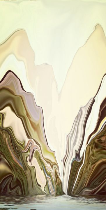 Digitale Kunst mit dem Titel "gorge" von Joel Porta, Original-Kunstwerk, Digitale Malerei