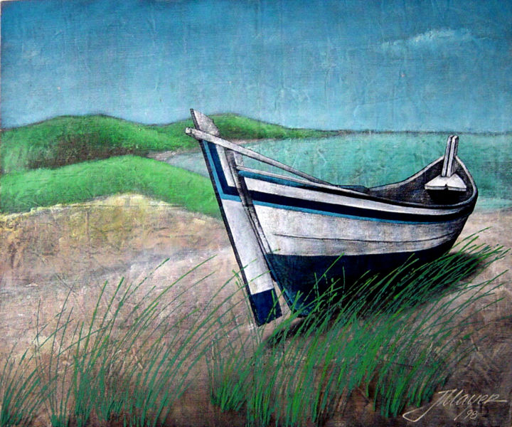 Pittura intitolato "barco-sc.jpg" da José Mayer, Opera d'arte originale, Acrilico
