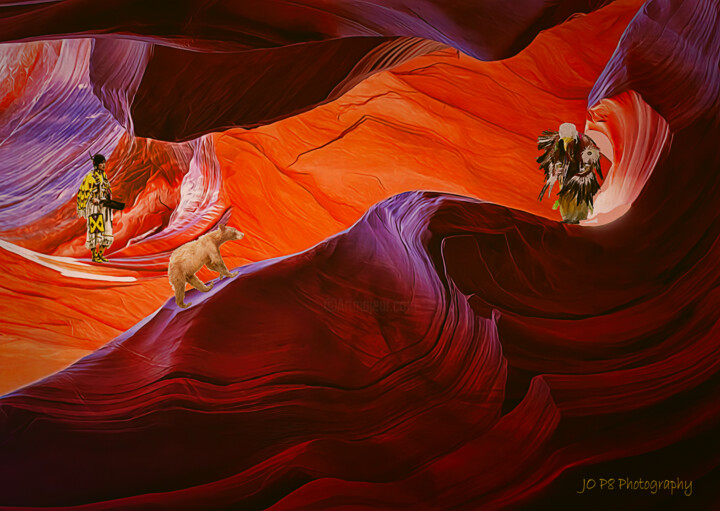 Photography titled "Spirit Bear Dance" by Joe Pate, Original Artwork, Manipulated Photography