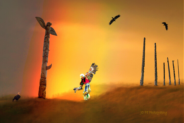 Photography titled "Eagle Dancer" by Joe Pate, Original Artwork, Manipulated Photography