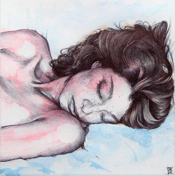 图画 标题为“Sleeping Beauty” 由Joeri Van Royen, 原创艺术品, 圆珠笔