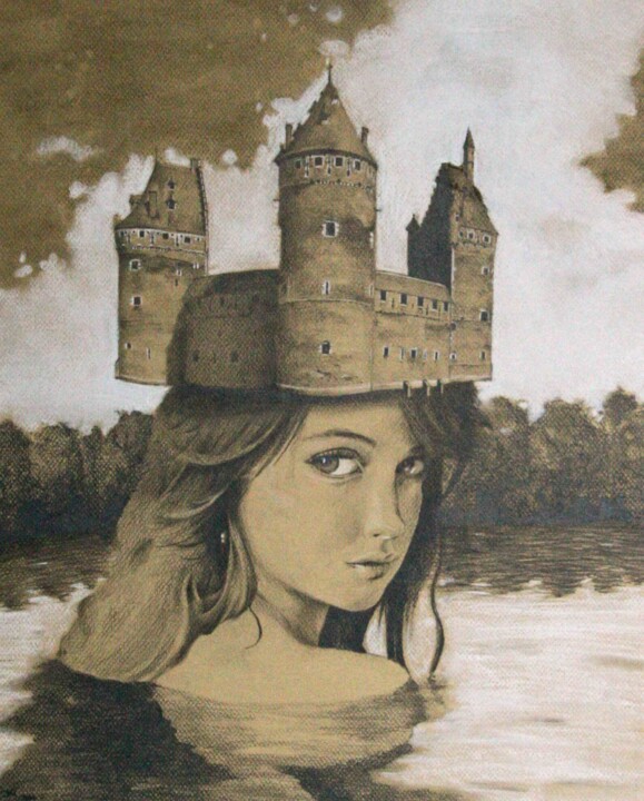 Rysunek zatytułowany „Lady of the Lake” autorstwa Joeri Van Royen, Oryginalna praca, Inny