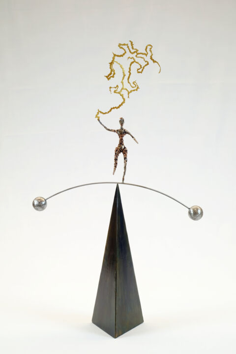Скульптура под названием "Le sommet" - Joey Brusquet, Подлинное произведение искусства, Металлы