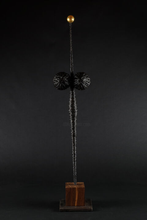 Sculpture titled "Femme noire" by Joey Brusquet, Original Artwork, Metals