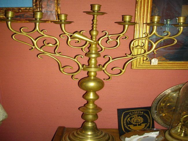 Sculpture intitulée "lampe de hanoukka" par Jeff, Œuvre d'art originale,