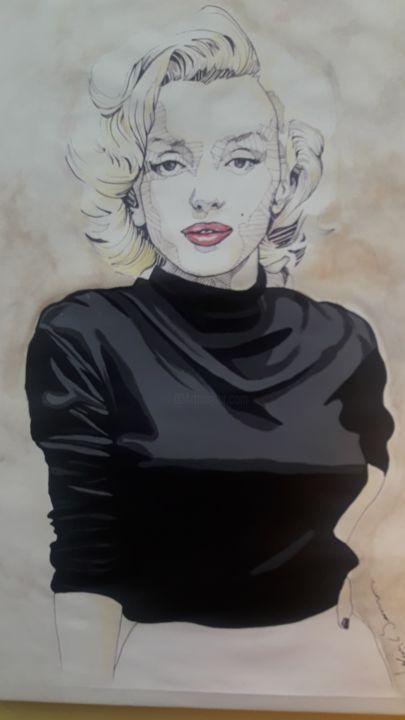 "Marilyn 3" başlıklı Tablo Johan tarafından, Orijinal sanat, Petrol