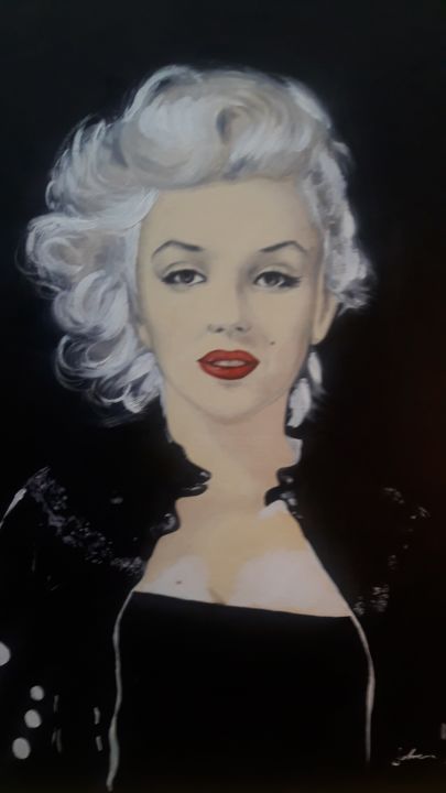 Malerei mit dem Titel "Marilyn 04" von Johan, Original-Kunstwerk, Öl