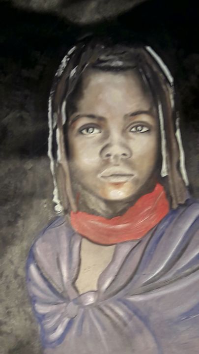 Peinture intitulée "Mujer  de  pañuelo…" par Johan, Œuvre d'art originale