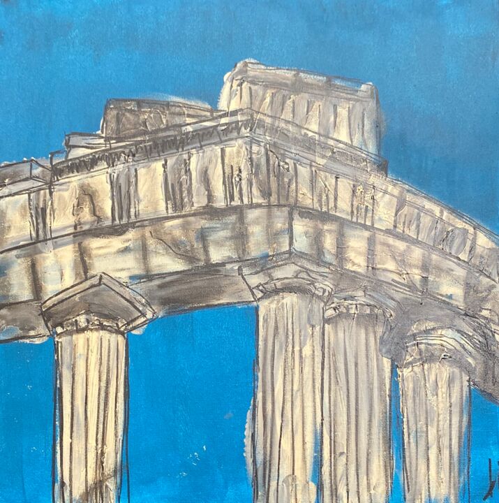 Peinture intitulée "Les colonnes grecqu…" par Johana Masson, Œuvre d'art originale, Acrylique