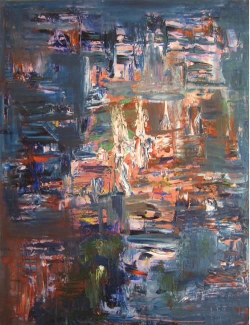 Jardin Azul - Painting, 80x100 cm ©2012 by Johana Uvence -