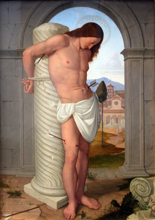 Schilderij getiteld "Saint-Sebastien" door Johann Friedrich Overbeck, Origineel Kunstwerk, Olie