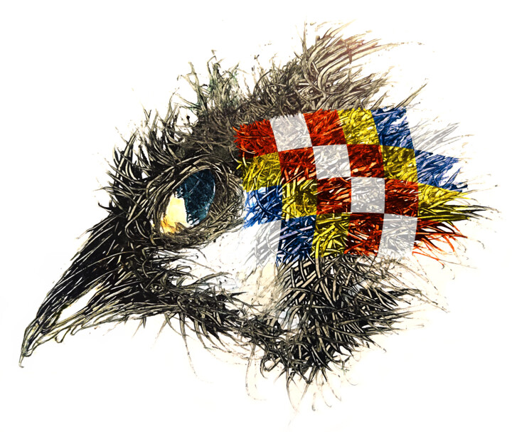 Arts numériques intitulée "Pandemi bird Antwer…" par Johann Sidlo, Œuvre d'art originale, Peinture numérique