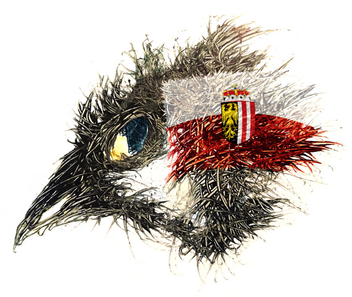 Digital Arts titled "Pandemi Bird Oberös…" by Johann Sidlo, Original Artwork, Digital Painting