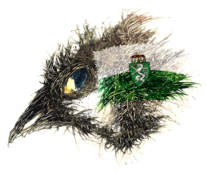 Digital Arts titled "Pandemi Bird Steier…" by Johann Sidlo, Original Artwork, Digital Painting