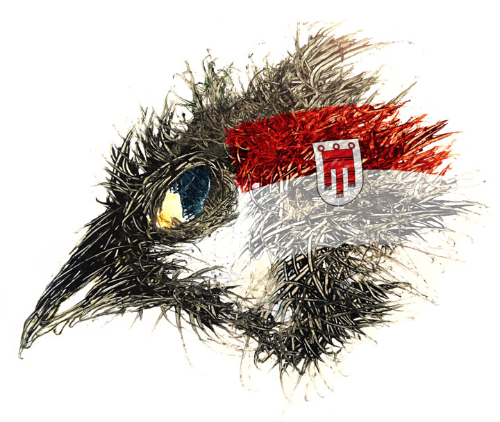 Digital Arts titled "PandemiBird Vorarlb…" by Johann Sidlo, Original Artwork, Digital Painting