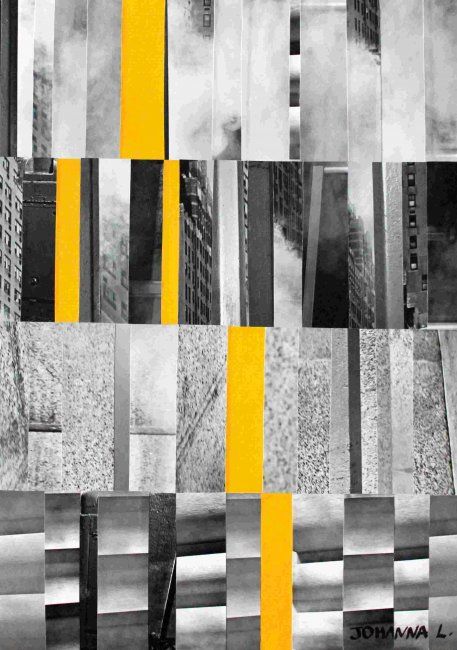 Collages intitolato "City 3 : Yellow tou…" da Johanna L, Opera d'arte originale, Oggetti