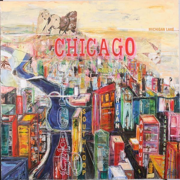 Malerei mit dem Titel "Chicago" von Johanne Guichard, Original-Kunstwerk