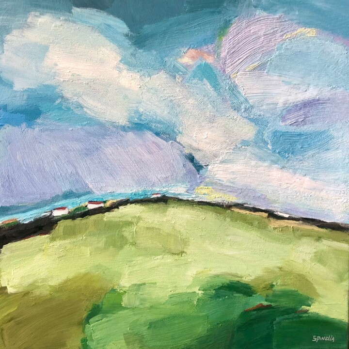 Peinture intitulée "Prairie" par Johanne Spinella, Œuvre d'art originale, Acrylique