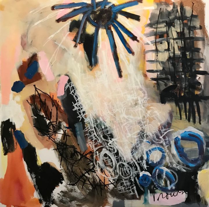 Painting titled "Le soleil se lève s…" by Johanne Proulx, Original Art, Acrylic