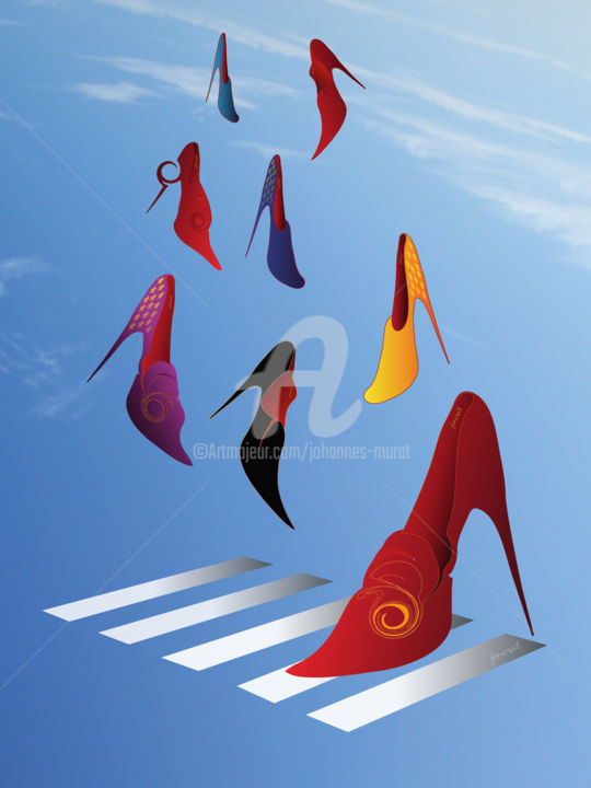 Цифровое искусство под названием "High-Heels-M0011.jpg" - Johannes Murat, Подлинное произведение искусства, Цифровая живопись
