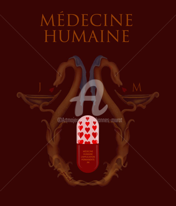 Artes digitais intitulada "Humanum Medicamentu…" por Johannes Murat, Obras de arte originais, Óleo