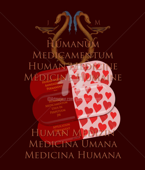 「Humanum Medicamentu…」というタイトルのデジタルアーツ Johannes Muratによって, オリジナルのアートワーク, オイル