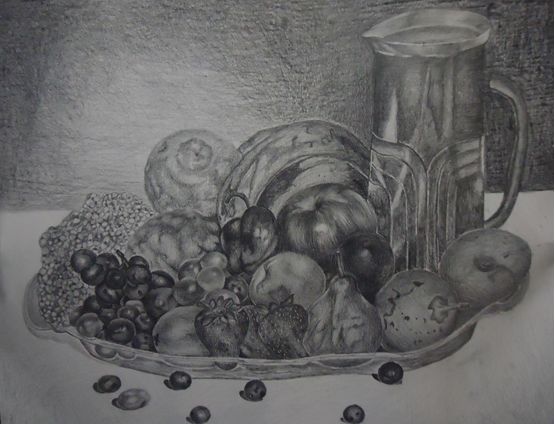 Zeichnungen mit dem Titel "naturaleza-muerta-b…" von Johanna. R, Original-Kunstwerk