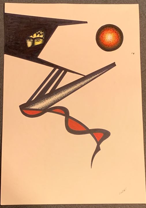 Peinture intitulée "Mars" par John Colta, Œuvre d'art originale, Acrylique